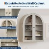 Arched Cabinet, Kitchen Wooden Organizer，Wall Mounted Bathroom Cabinet,  With Acrylic Doors & Adjustable Shelf - 4 of 4