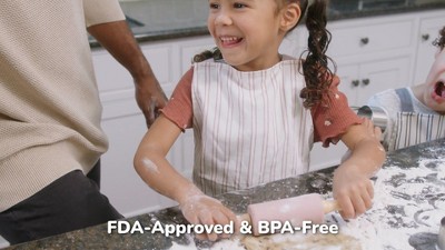 Matte Green and Wood Kids Cooking and Baking Set