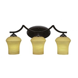 Toltec Lighting Zilo 3 - Light Vanity in  Dark Granite with 5.5" Zilo Cayenne Linen  Shade - 1 of 1
