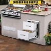 Coucheta Rustproof Stainless Steel Outdoor Kitchen Drawers, Flush Mount Large Capacity BBQ Island Drawer & Venting Panel & Handles, Storage Cabinet - 2 of 4