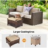 VINGLI Wicker Outdoor Ottoman Set of 2, All Weather PE Rattan Footstool for Patio w/Removable Cushions for Garden, Balcony - 4 of 4