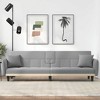 vidaXL Sofa Bed with Cup Holders Light Gray Fabric - 2 of 4
