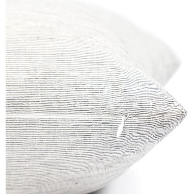 Shadow Pinstripe 100% French Linen 20" Square Pillow Sham