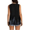 Women's Vest Studded Tassel Outerwear Open Front Sleeveless Faux Suede Vest - 3 of 4