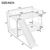 CAVINAS Twin over Twin Bunk Bed Metal Bed Frame with Slides, Guardrail and Inclined Ladder for Bedroom, White - 3 of 4