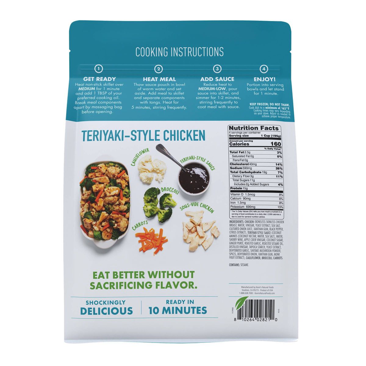 kevin's foods Gluten Free Size Teriyaki Chicken - 28oz: Dairy-Free, Soy-Free - thumbnail 3