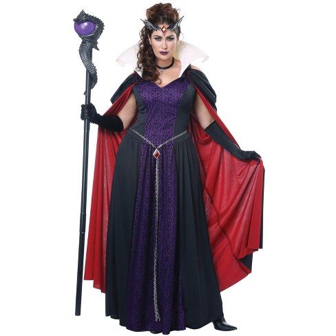EVIL STORYBOOK QUEEN PLUS SIZE ADULTS WOMENS DRESS UP HALLOWEEN WICKED COSTUME 