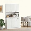 KIGFTSOD Tall Kitchen Pantry Cabinet with Microwave Stand, 6 - Door Modern Hutch with Countertop, Storage Drawer & 3 Adjustable Shelves - 3 of 4