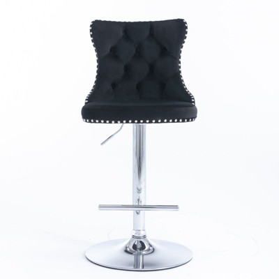 NicBex Dining Chairs Set of 2 Bar stool Upholstered Chair Swivel Velvet Adjusatble Seat with Backs Tufted for Home Pub and Kitchen