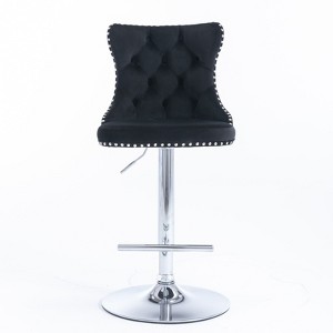 NicBex Dining Chairs Set of 2 Bar stool Upholstered Chair Swivel Velvet Adjusatble Seat with Backs Tufted for Home Pub and Kitchen - 1 of 4