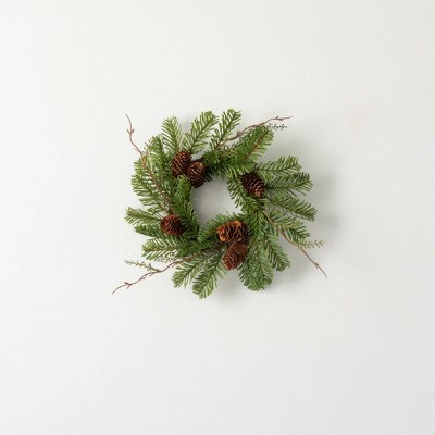 Sullivans Artificial Soft Touch Pine Christmas Accent Ring  Green  Indoor Christmas DÃƒÂ©cor