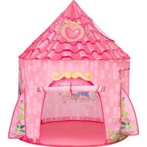 Joyfy Princess Play Tent for Kids, Pink Princess Castle Pop Up Play Tent, Large Playhouse for Girls Toddlers Indoor & Outdoor Game - 1 of 4