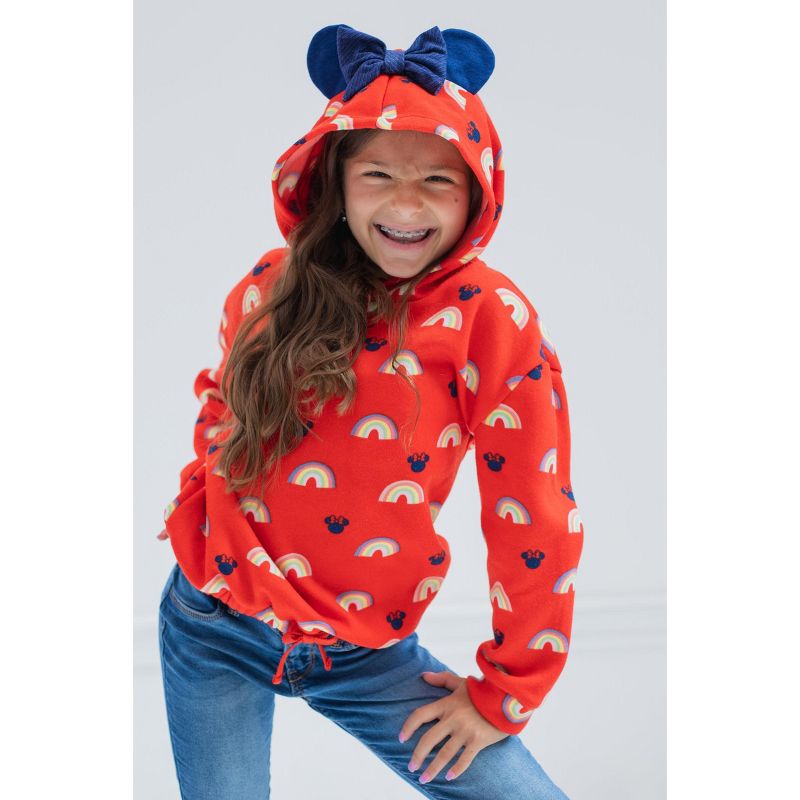 Mickey Mouse & Friends Minnie Mouse Girls Pullover Fleece Hoodie T-Shirt and Leggings 3 Piece Outfit Set Toddler, 3 of 8