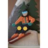 Painted Wood Snow Skiing Scene – Holiday Tabletop Decor – 11.5"Tall by Kalalou - 2 of 3