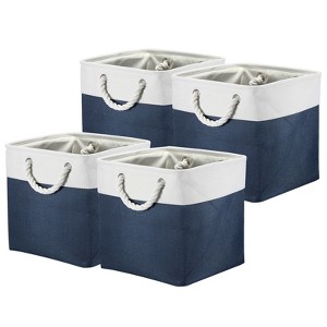 Unique Bargains Collapsible Fabric With Handles Organizing Storage Baskets 4 Pcs - 1 of 4