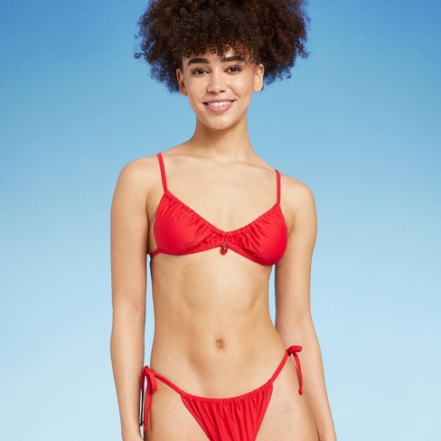 Women s Fruit Charm Double Tunnel Triangle Bikini Top Wild Fable Red L Target