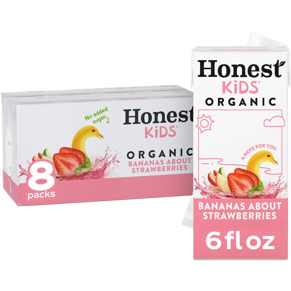 Honest ' Organic Strawberry Banana Juice Drink - 8pk/6 fl oz Boxes: Organic Certified, No Pulp