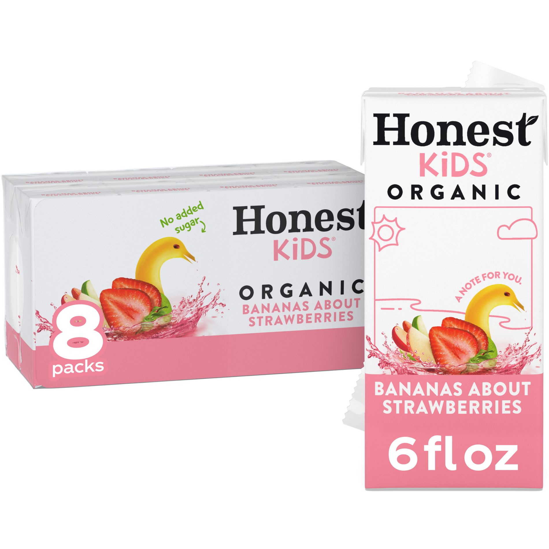 Honest ' Organic Strawberry Banana Juice Drink - 8pk/6 fl oz Boxes: Organic Certified, No Pulp