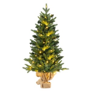 3FT Tabletop Christmas Tree - 363 Branch Tips (PE+PVC), 50 Warm White LEDs, Cordless Control Box for Easy Placement - 1 of 4