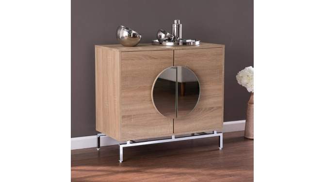 Befail Bar Cabinet with Wine Storage Natural/Chrome - Aiden Lane, 2 of 15, play video