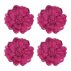 Unique Bargains Alloy Satin Fabric Big Rose Flower Dainty Brooches 4 Pcs - 1 of 4
