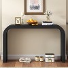HDZNVF 52 Inch Wood Console Table with Curved Edge, Natural Texture, Black - 2 of 4