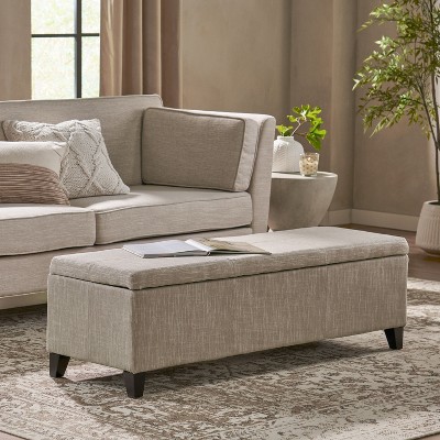 NicBex Ottoman with Storage Bench Storage Organizer in Textured Fabric Hinged Lid for Seating Hidden Storage for Entryway Bedroom