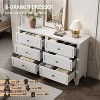 coucehta 6 Drawer Dresser, Wooden Storage Chest of Drawers with Exquisite Metal Handles, Large Wide Dresser TV Stand, Modern Drawer Organizer - 4 of 4
