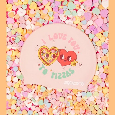 Sporti Limited Edition Pizza Love Silicone Swim Cap