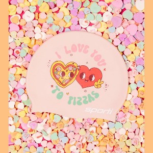 Sporti Limited Edition Pizza Love Silicone Swim Cap - 1 of 4
