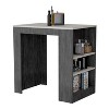 Depot E-Shop Kitchen Island, Kitchen Bar Table 36" H, 3-Side Shelves - 2 of 4