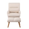 Ridstar Modern Adjustable Backrest Accent Chair, Armchair with Ottoman For Living Room, Bedroom, Reading Room & Study-Beige - 4 of 4