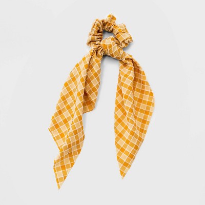 Check Fabric Scarf Hair Twister - Universal Thread™ Yellow