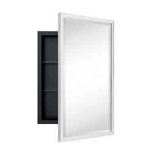 TEHOME Rectangular Metal Framed Recessed Bathroom Medicine Cabinet with Mirror - 1 of 4