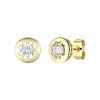 Guili 0.60ctw 14k Gold Plated Modern Bezel Stud Earrings with Sparkling Lab-Created Moissanite Solitaire – Sleek & Elegant Design - 2 of 2