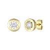 Guili Sterling Silver 14k Gold Plated Modern Bezel Stud Earrings with 0.60ctw Sparkling Lab-Created Moissanite Solitaire – Sleek & Elegant Design - image 2 of 2