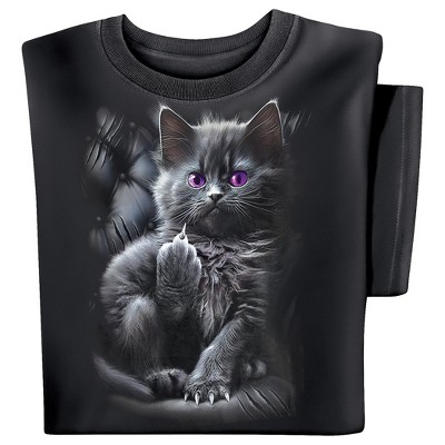 Collections Etc Middle Paw Kitten Novelty Short Sleeve Graphic Tee