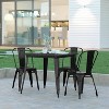 Emma and Oliver Indoor/Outdoor Dining Table, 31.5" Square All Weather Poly Resin Top with Steel Base - 2 of 4