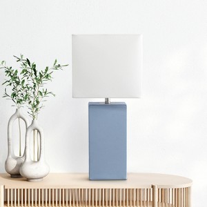 21" Monaco Avenue Modern Leather Table Lamp - Elegant Designs - 1 of 4