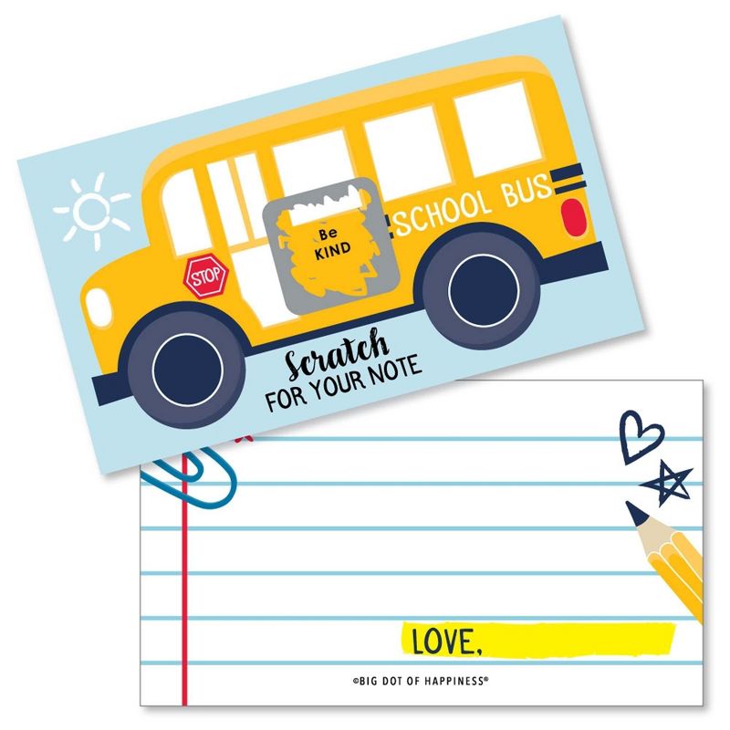 Big Dot of Happiness Back to School - First Day of School Kids Lunch Box Notes - Scratch Off Cards - 22 Count, 1 of 7