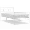 vidaXL Metal Bed Frame with Headboard and Footboard White 39.4 in.x74.8 in. Twin - 2 of 4
