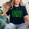 Simply Sage Market Women's Lucky Vibes Checkered Short Sleeve Graphic Tee - 2 of 4