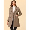 Allegra K Women's Elegant Notched Lapel Double Breasted Long Sleeve Winter Overcoat - 2 of 4