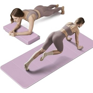 Foldable Yoga Mat 10mm Thick, 75x26 Inch Extra Long Wide Non-Slip TPE Mat for Yoga, Pilates, Home Workouts - 1 of 4