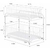 NEX 2pk 2 Tier Sliding Wired Organizer Baskets White: Metal Wire Basket Storage Drawers & Utility Cart - 2 of 4