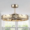 Perimost 29" Silver Modern LED Fandeliers with Remote and Lights - 3 of 4