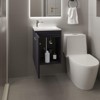 SEVOBAL Bathroom Vanities Floating Cabinet 15.7 Inch with Resin Sink and One Shelf for Bathroom Storage, Black, 24.41"*20.47"*11.02" - 4 of 4