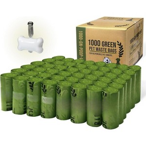 Multicolor Dog Poop Bags with Dispenser & Leash Clip,Scented Waste Bag Refill Roll, Mixed Colors - 1 of 4