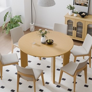 PexFix 52" x 52" Natural Solid Wood Farmhouse Dining Table Round Wood Top for Modern Dining Rooms & Family Gatherings - 1 of 4