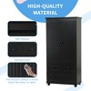 TiramisuBest Tall Storage Cabinet with Three Drawers for Bathroom/Office, Black - 4 of 4